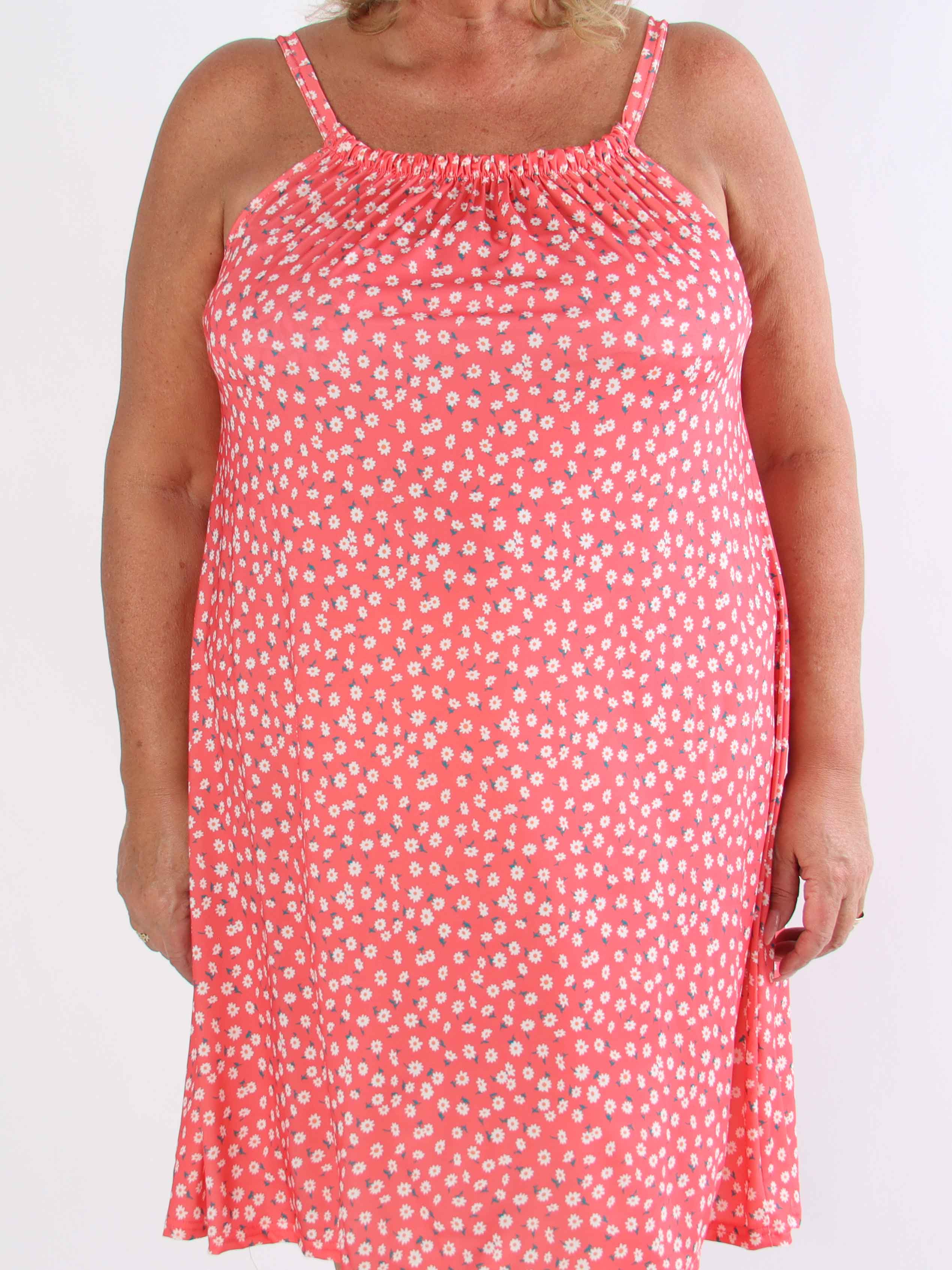 SunLove Small Flower - Elastisk plus size kjole med blomsterprint